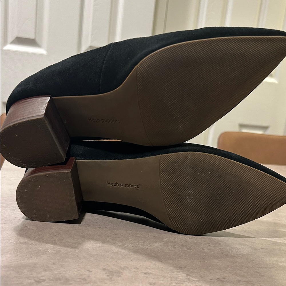 Hush Puppies Black Block Heel Shoes View 4